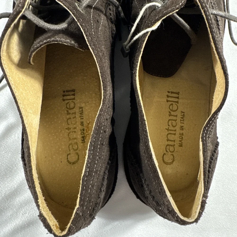 Cantarelli Mens Lace-Up Shoes 45 IT / US 12 Dark Brown Suede Made In Italy‎ $249